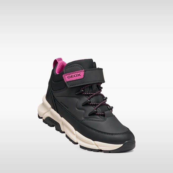 Waterproof ankle boots FLEXYPER PLUS ABX GIRL Black/Fuchsia | GEOX