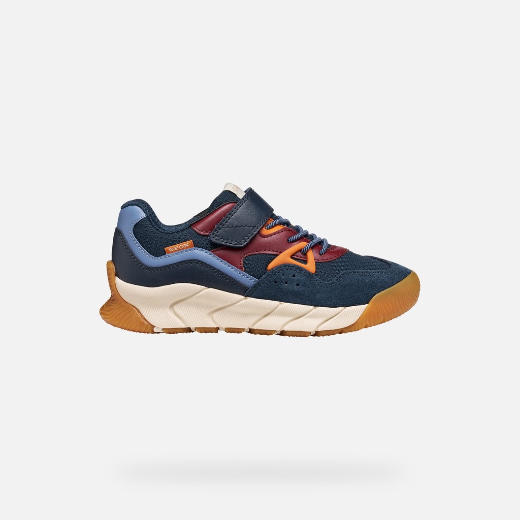 Hard toe sneakers FLEXYPER PRO BOY Dark navy/Bordeaux - image number 1 | GEOX