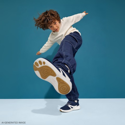 Lightweight and flexible Barefoot shoes FOOT-RUN BOY Dark Navy/White - image number 1 | GEOX
