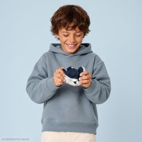 Lightweight and flexible Barefoot shoes FOOT-RUN BOY Dark Navy/White - image number 9 | GEOX