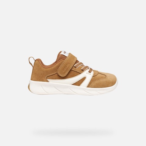Lightweight and flexible Barefoot shoes FOOT-RUN BOY Caramel/White - image number 1 | GEOX