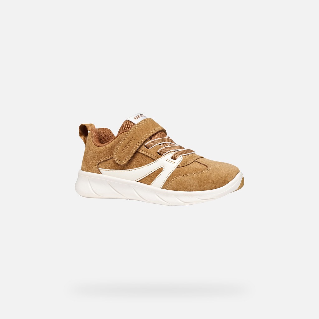 Lightweight and flexible Barefoot shoes FOOT-RUN BOY Caramel/White - image number 2 | GEOX