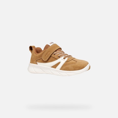 Lightweight and flexible Barefoot shoes FOOT-RUN BOY Caramel/White - image number 2 | GEOX