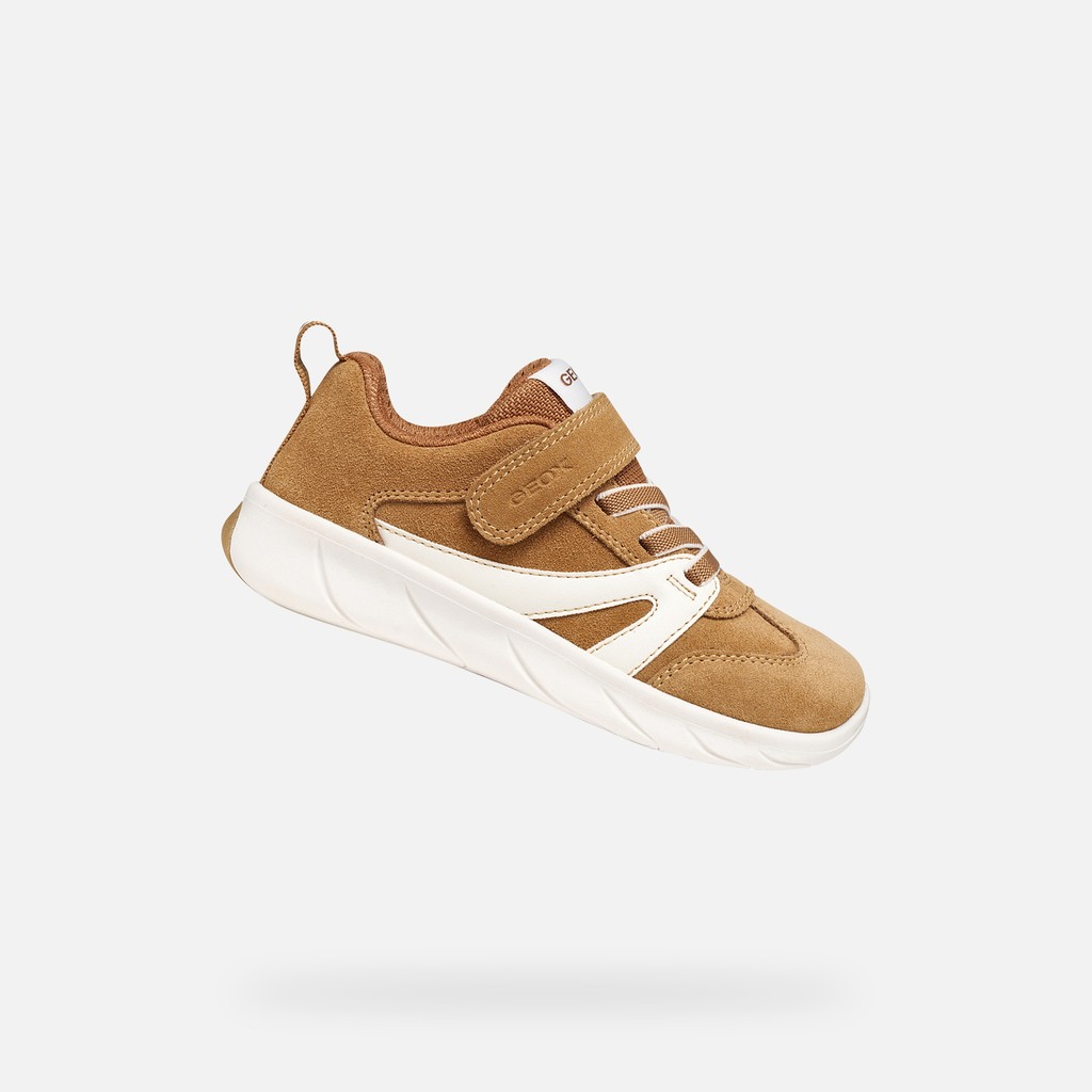 Lightweight and flexible Barefoot shoes FOOT-RUN BOY Caramel/White - image number 0 | GEOX