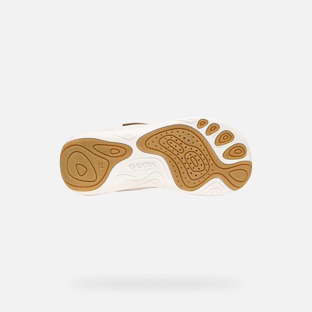 Lightweight and flexible Barefoot shoes FOOT-RUN BOY Caramel/White - image number 6 | GEOX