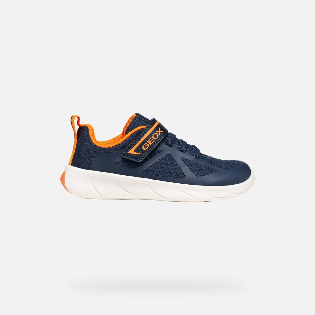 Lightweight and flexible Barefoot shoes FOOT-RUN BOY Navy/Orange - image number 1 | GEOX