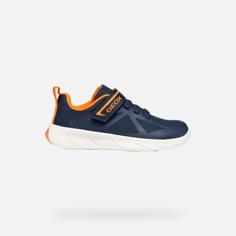 Lightweight and flexible Barefoot shoes FOOT-RUN BOY Navy/Orange - image number 1 | GEOX