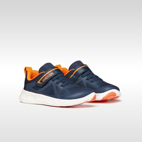Lightweight and flexible Barefoot shoes FOOT-RUN BOY Navy/Orange - image number 7 | GEOX