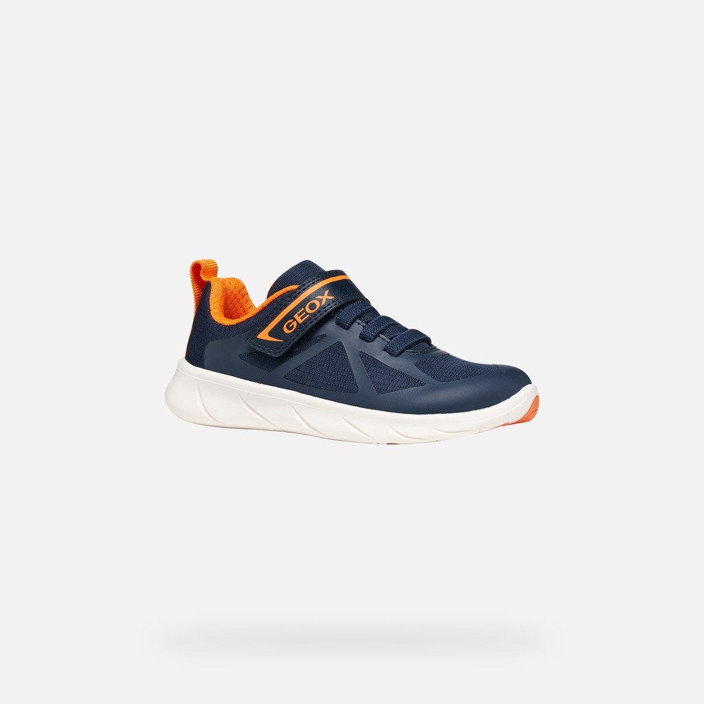 Lightweight and flexible Barefoot shoes FOOT-RUN BOY Navy/Orange - image number 2 | GEOX