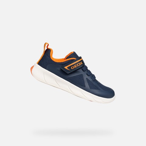 Lightweight and flexible Barefoot shoes FOOT-RUN BOY Navy/Orange | GEOX