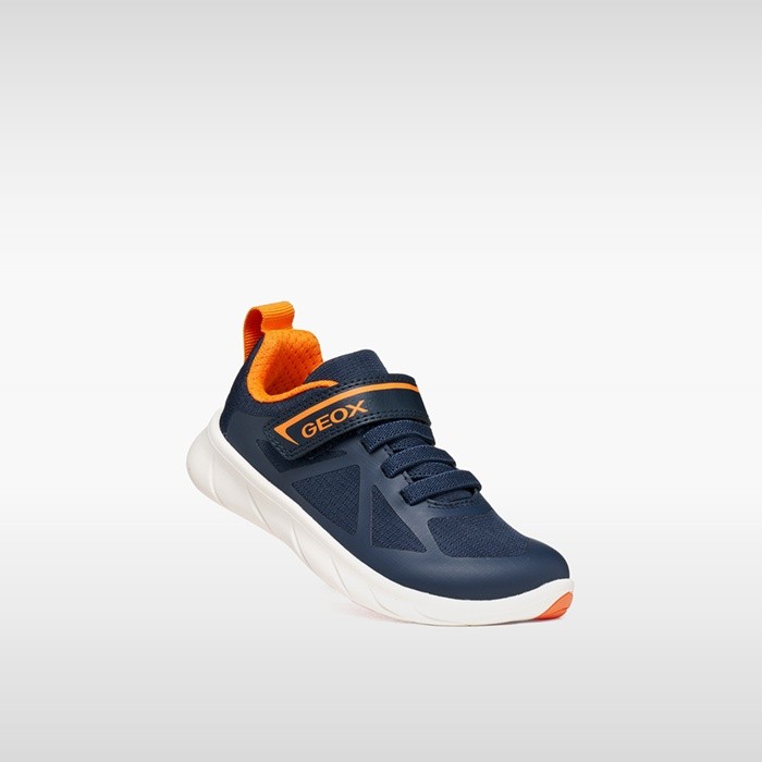 Lightweight and flexible Barefoot shoes FOOT-RUN BOY Navy/Orange | GEOX