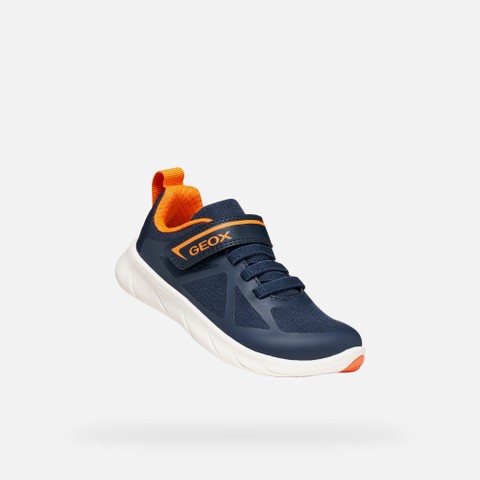 Lightweight and flexible Barefoot shoes FOOT-RUN BOY Navy/Orange - image number 4 | GEOX
