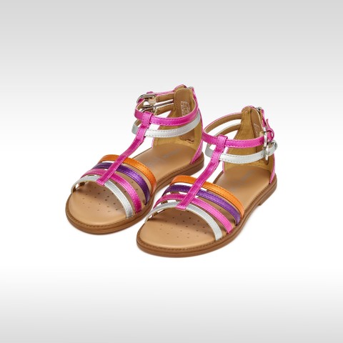Open sandals SANDAL KARLY GIRL Fuchsia/Silver - image number 1 | GEOX