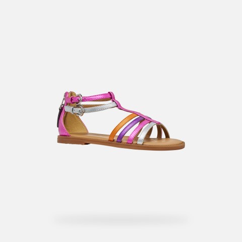 Open sandals SANDAL KARLY GIRL Fuchsia/Silver - image number 2 | GEOX