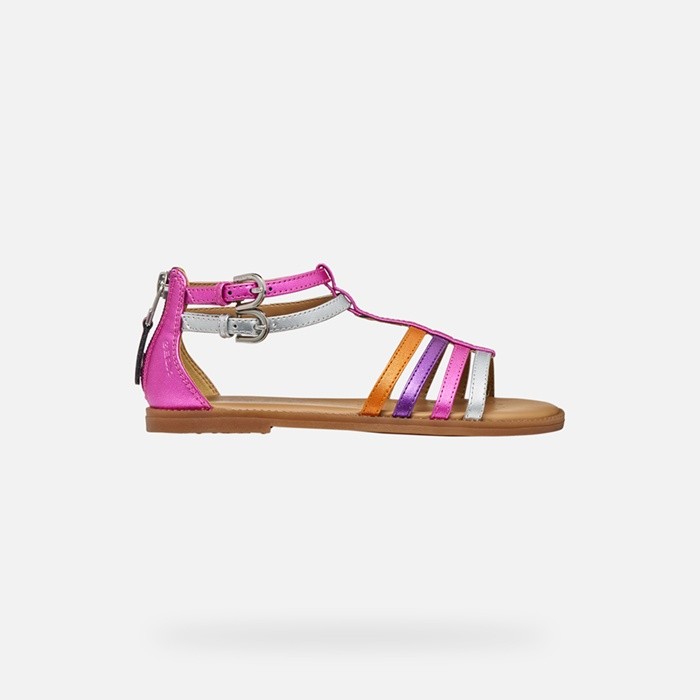 Sandales ouvertes SANDAL KARLY FILLE Fuchsia/Argent | GEOX