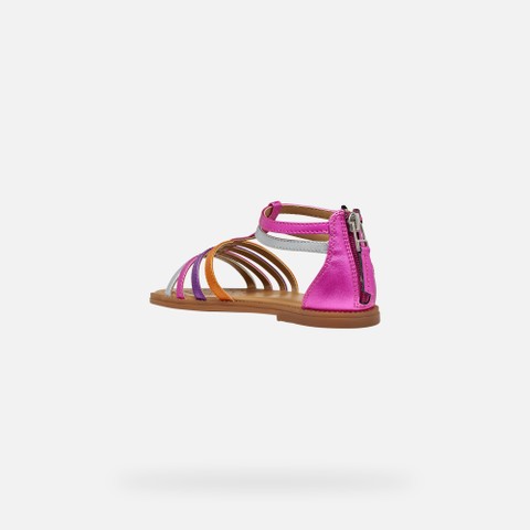Open sandals SANDAL KARLY GIRL Fuchsia/Silver - image number 3 | GEOX