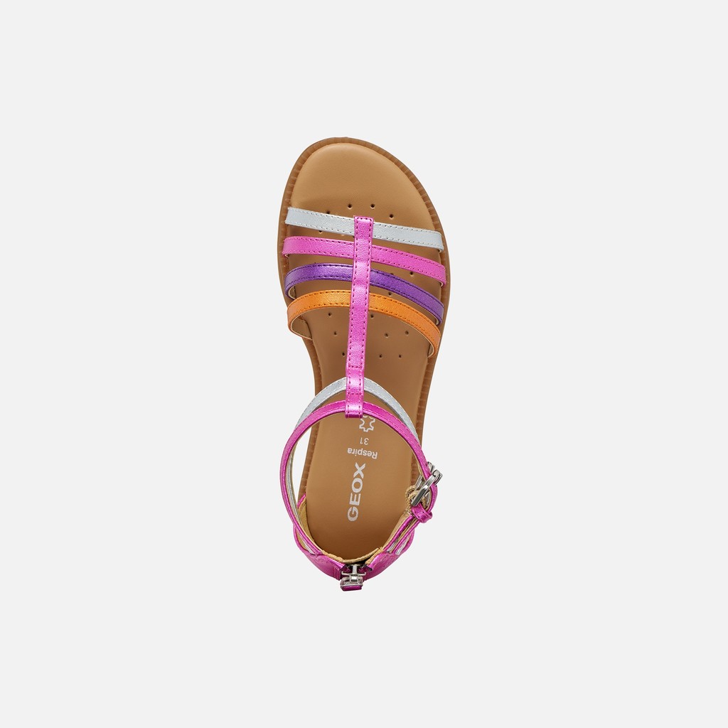 Open sandals SANDAL KARLY GIRL Fuchsia/Silver - image number 5 | GEOX