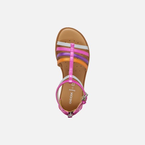 Open sandals SANDAL KARLY GIRL Fuchsia/Silver - image number 5 | GEOX