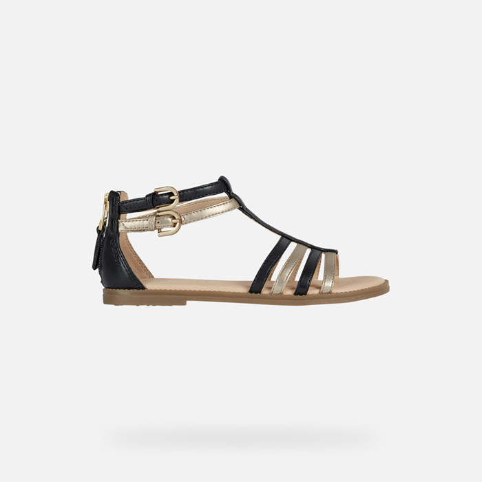 Open sandals SANDAL KARLY GIRL Black/Platinum | GEOX