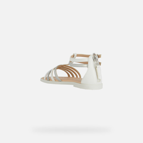 open sandals SANDAL KARLY GIRL White/Light silver - image number 3 | GEOX