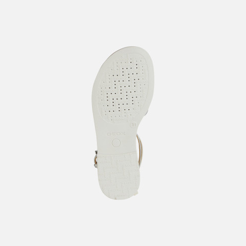 open sandals SANDAL KARLY GIRL White/Light silver - image number 6 | GEOX