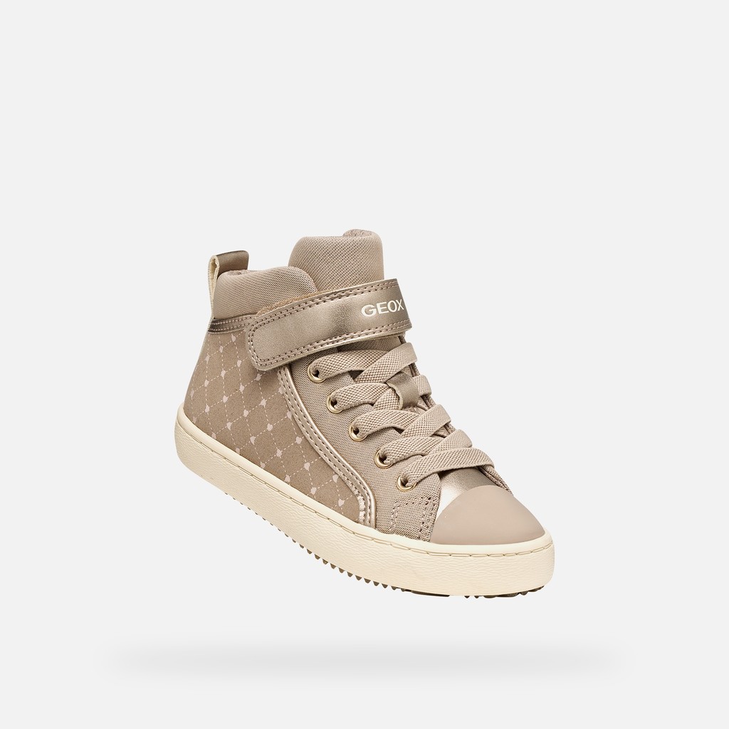 Velcro shoes KALISPERA GIRL Dark Beige - image number 4 | GEOX
