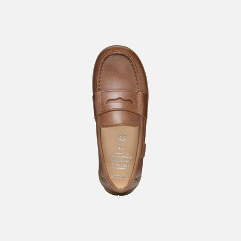 leather loafers NEW FAST BOY Coffee - image number 5 | GEOX