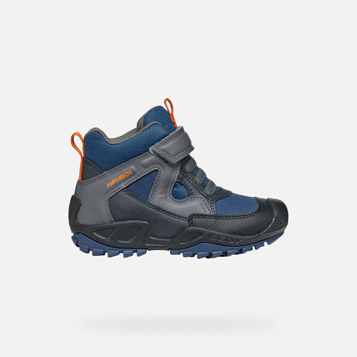 Waterproof ankle boots NEW SAVAGE ABX BOY Blue/Dark Gray | GEOX