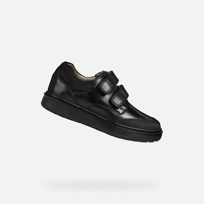 Chaussures en cuir RIDDOCK GARÇON Noir | GEOX