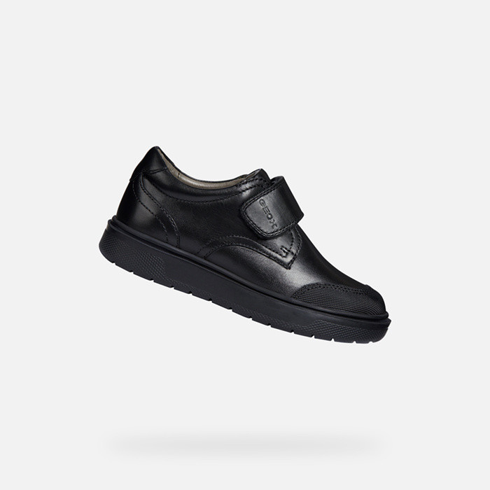 Chaussures en cuir RIDDOCK GARÇON Noir | GEOX