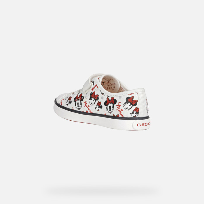 Geox® CIAK Junior Girl: White and Red Sneakers | Geox® Disney