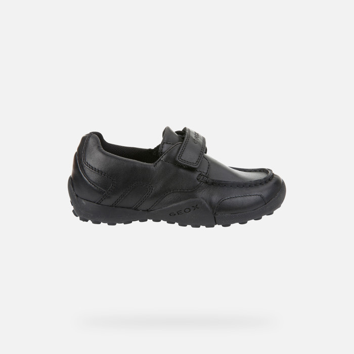 virar Ártico Manhattan Geox® W.SNAKE MOCASSINO: Boy's Black Leather Loafers | Geox®