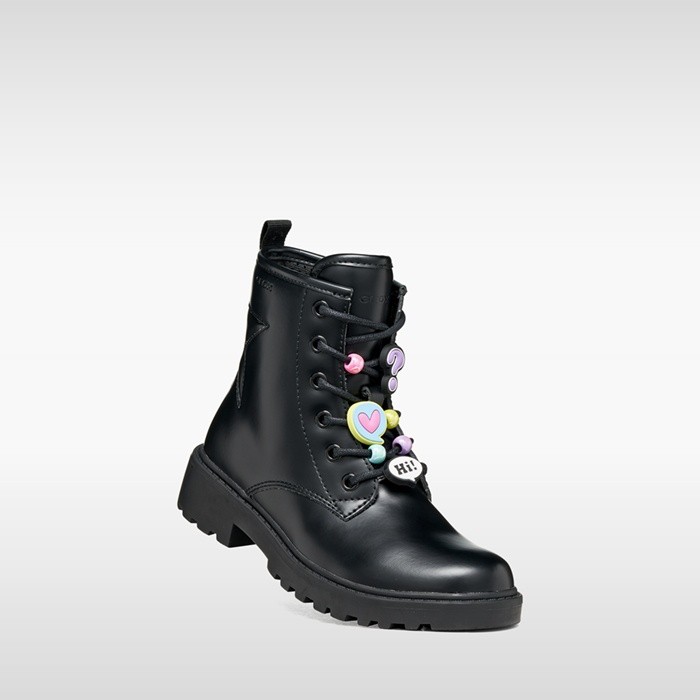 Botas militar CASEY MENINA Preto/Multicor | GEOX