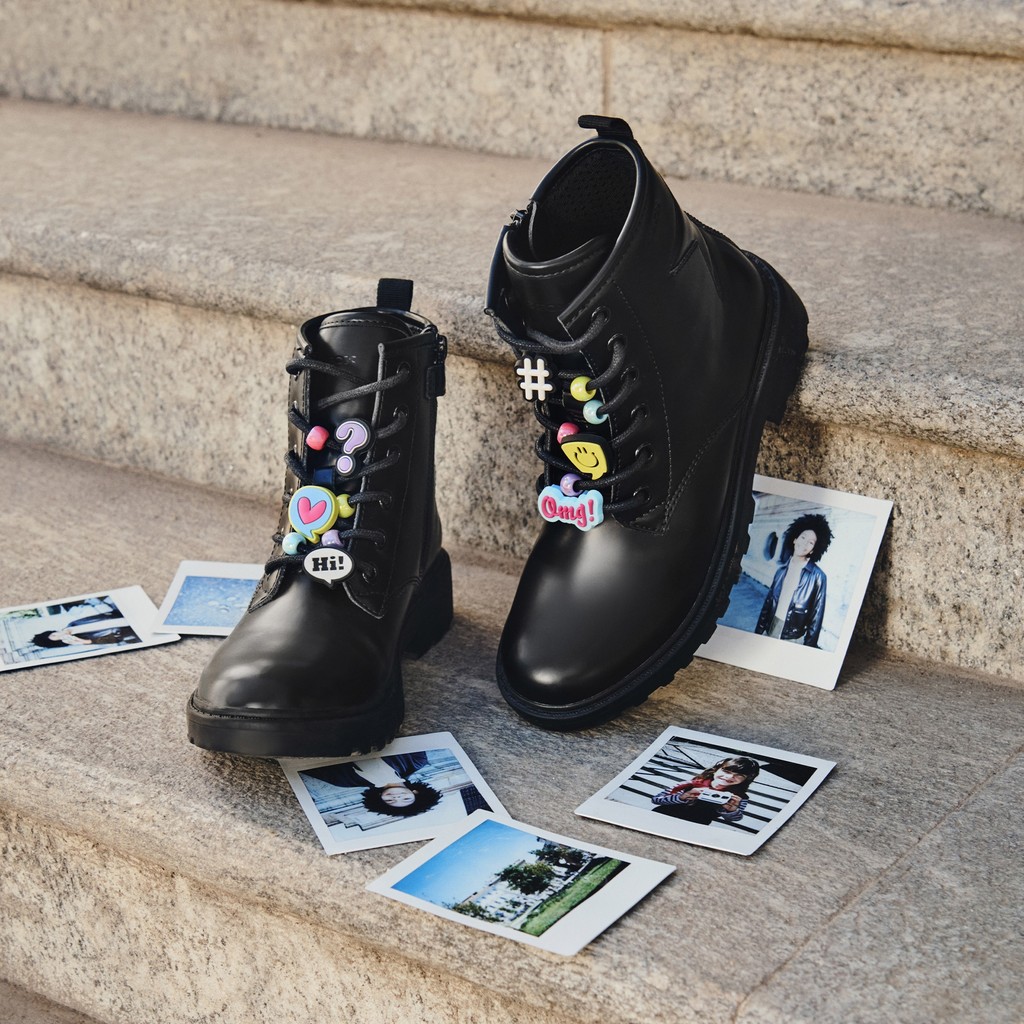 Rangers chaussures CASEY FILLE Noir/Multicolore - image number 10 | GEOX