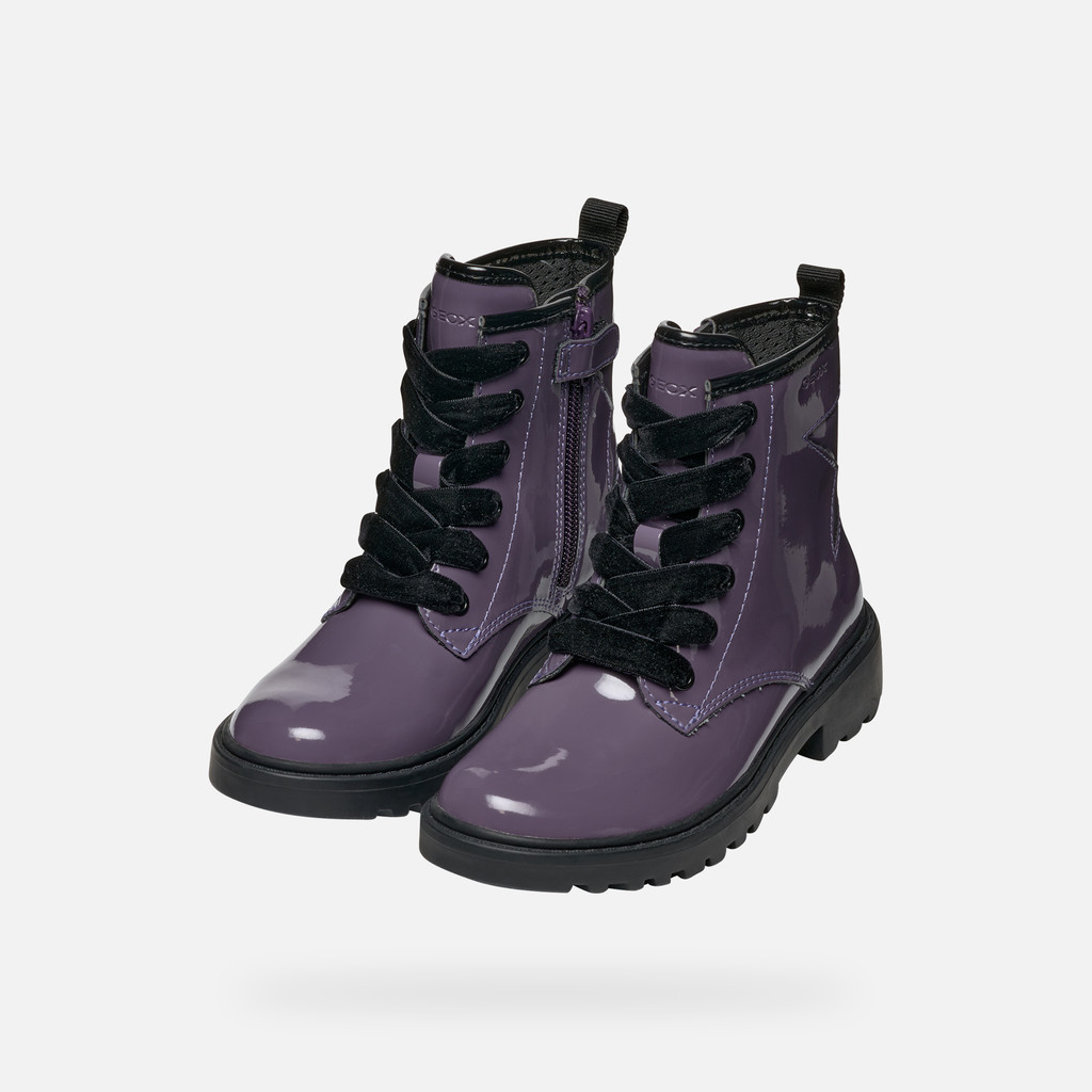 Geox CASEY GIRL Dark purple combat boots Geox