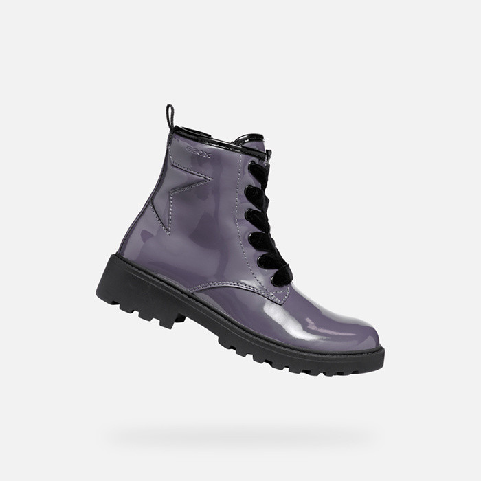 Combat boots CASEY GIRL Dark purple | GEOX