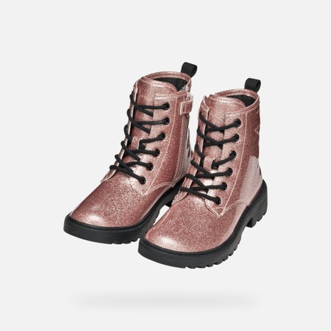 Rangers chaussures CASEY FILLE Vieux rose - image number 7 | GEOX