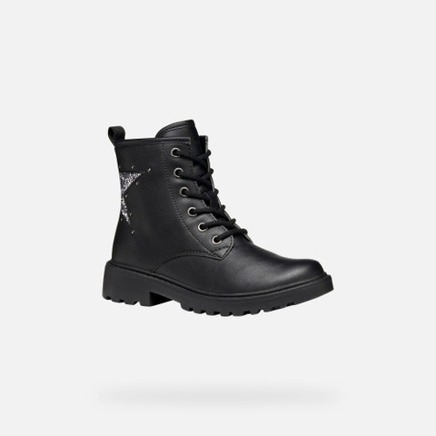 Combat boots CASEY GIRL Black/Gun - image number 2 | GEOX