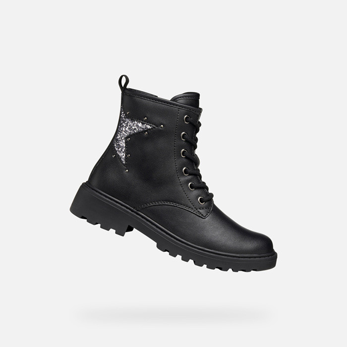 Botas militar CASEY MENINA Preto/Cinza escuro | GEOX