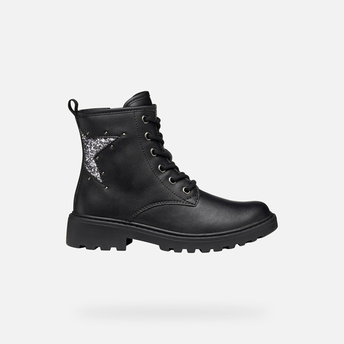 Combat boots CASEY GIRL Black/Gun | GEOX
