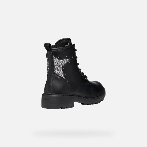 Combat boots CASEY GIRL Black/Gun - image number 4 | GEOX