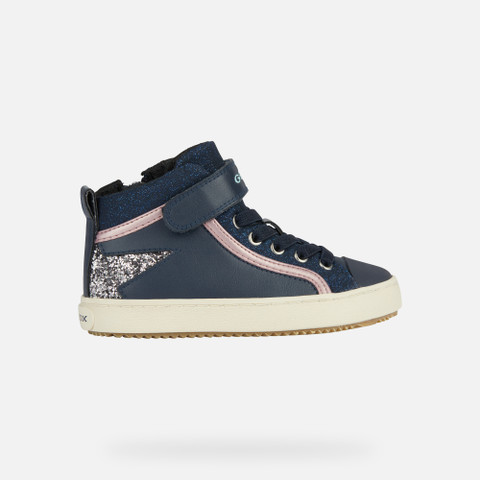 High Top Sneakers KALISPERA GIRL Navy/Dark silver - image number 1 | GEOX