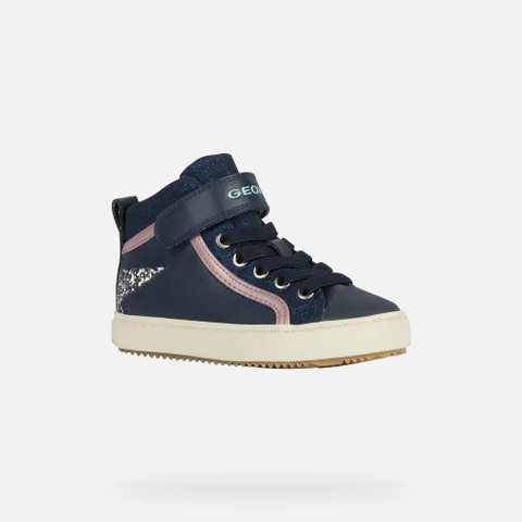 High Top Sneakers KALISPERA GIRL Navy/Dark silver - image number 2 | GEOX