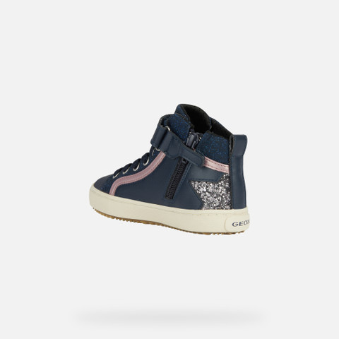 High Top Sneakers KALISPERA GIRL Navy/Dark silver - image number 3 | GEOX