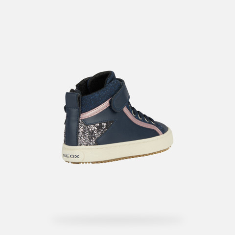 High Top Sneakers KALISPERA GIRL Navy/Dark silver - image number 4 | GEOX