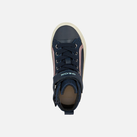 High Top Sneakers KALISPERA GIRL Navy/Dark silver - image number 5 | GEOX
