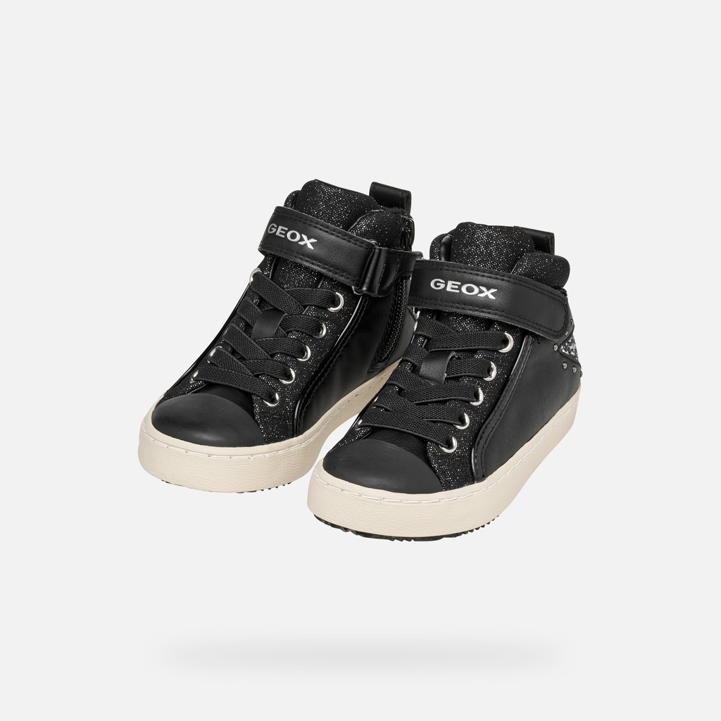 High top sneakers KALISPERA GIRL Black/Dark Silver - image number 7 | GEOX