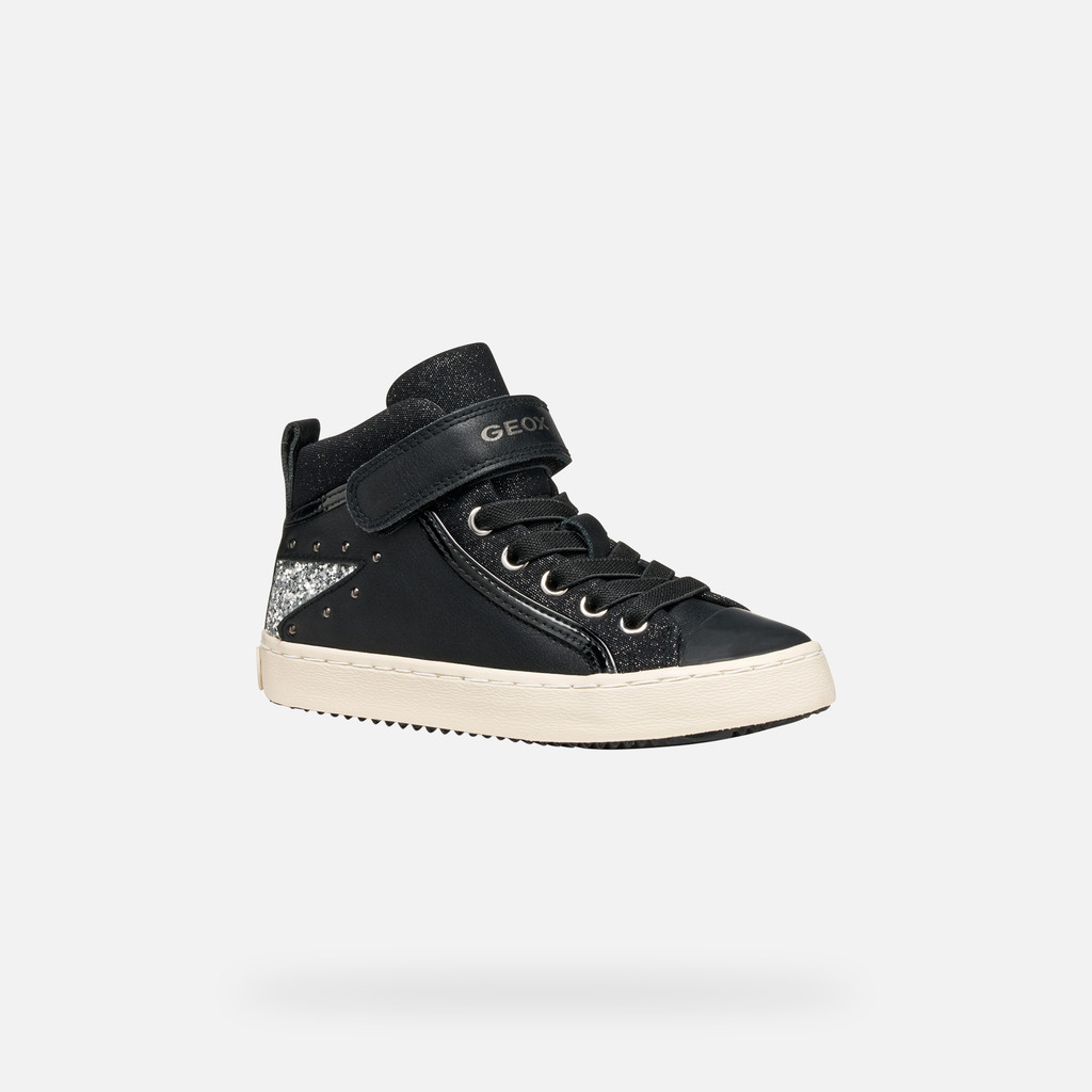 High top sneakers KALISPERA GIRL Black/Dark Silver - image number 2 | GEOX