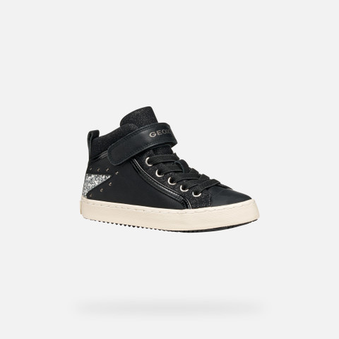High top sneakers KALISPERA GIRL Black/Dark Silver - image number 2 | GEOX