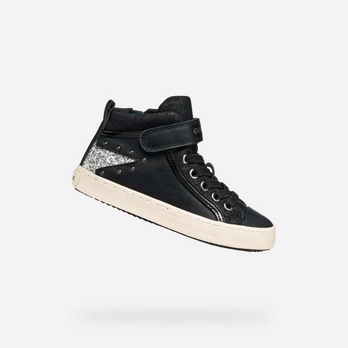 High top sneakers KALISPERA GIRL Black/Dark Silver | GEOX